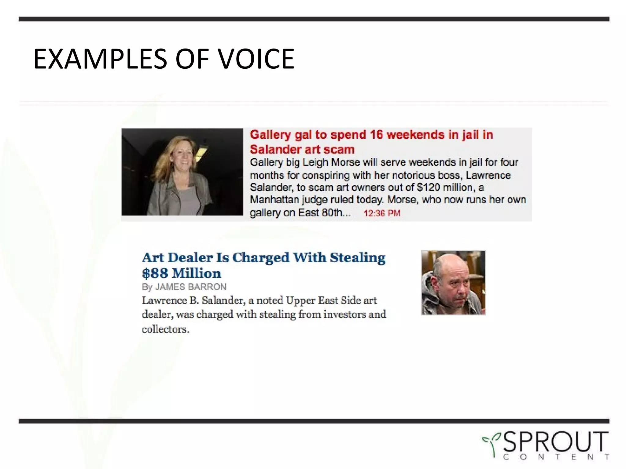 EXAMPLES OF VOICE 