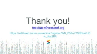 Finding your way with Crossref: Getting Started & Additional Services