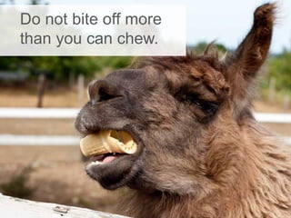 Do not bite off more
than you can chew.
 