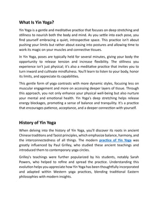 Finding Your Zen: Exploring the Path of Yin Yoga Teacher Training | PDF