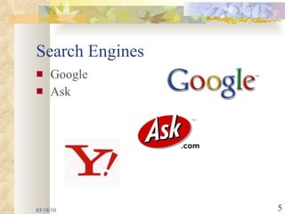 Search Engines Google Ask 03/18/10 