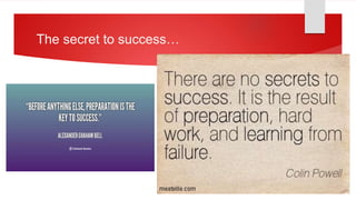 The secret to success…
 