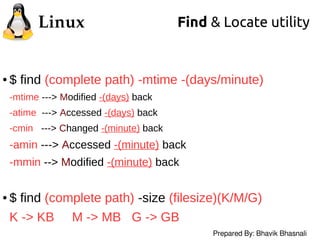 Find & Locate utility Linux | PPT