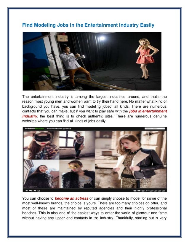 Find modeling jobs in the entertainment industry easily