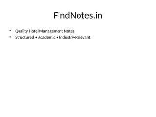 FindNotes.in: Curriculum-Aligned Notes for Hospitality and Hotel ...
