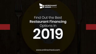 Find out the best restaurant financing options in 2019