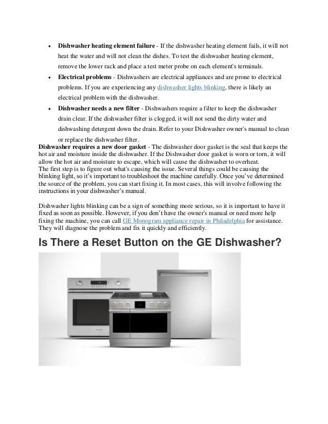 Find out why the start button is blinking on your ge dishwasher and