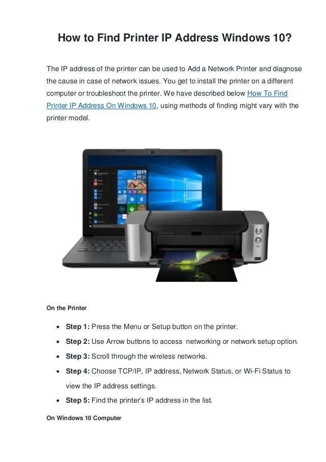 finding a printer on a network