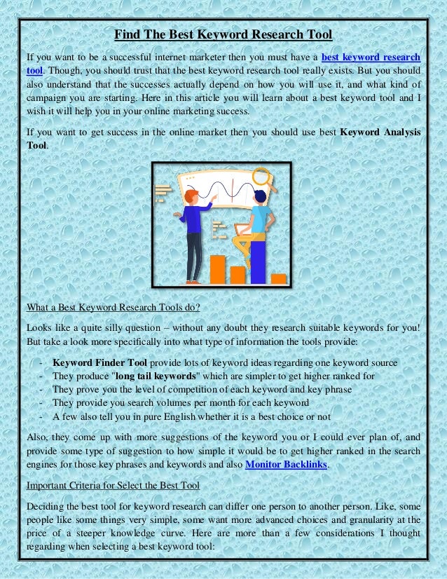 Find The Best Keyword Research Tool