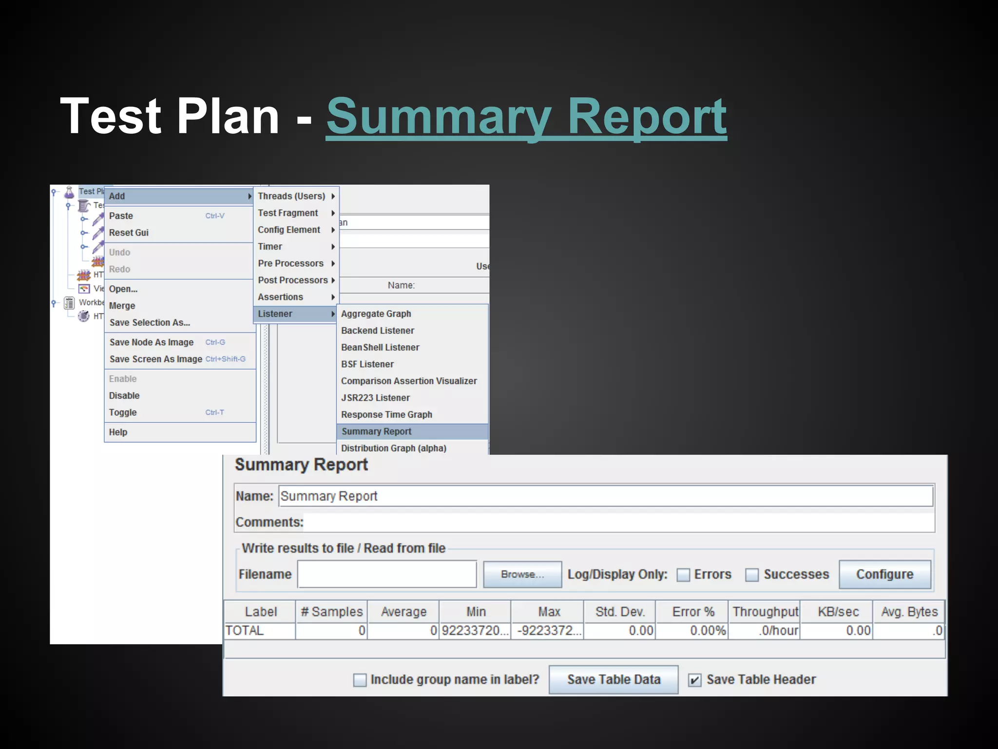 Test Plan - View Results Tree
 