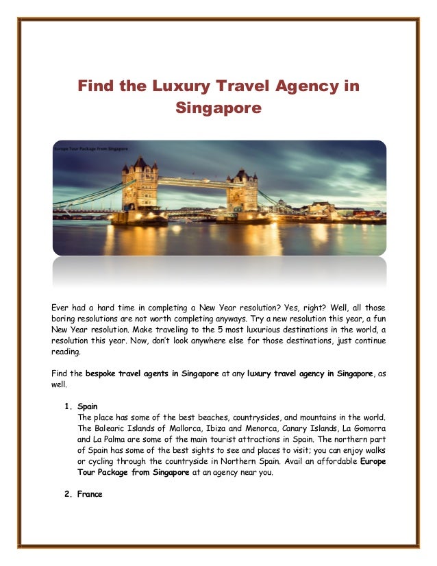 Find the Luxury Travel Agency in Singapore