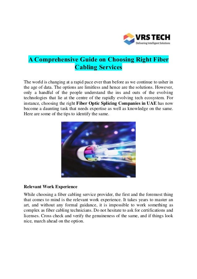 Find the Right Comprehensive Guide Choosing Fiber Optic Companies in Dubai
