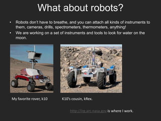 Krex Rover Find water on the moon, a presentation for 2nd and 3rd graders | PPTX
