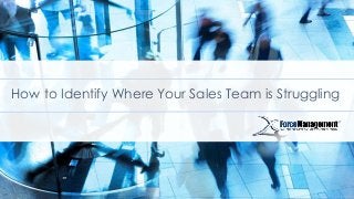 How to Identify Where Your Sales Team is Struggling 
1 
 