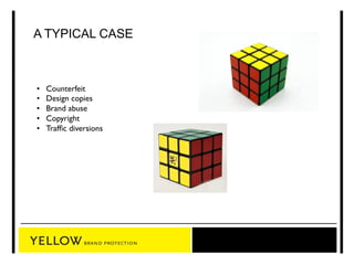 A TYPICAL CASE 
• Counterfeit 
• Design copies 
• Brand abuse 
• Copyright 
• Traffic diversions 
 