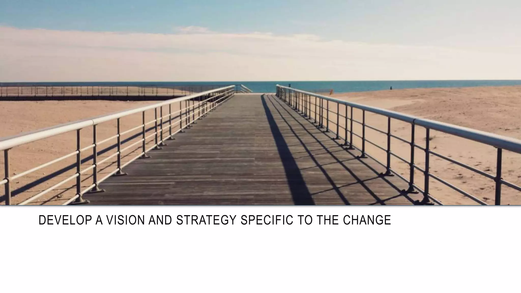 DEVELOP A VISION AND STRATEGY SPECIFIC TO THE CHANGE 
 