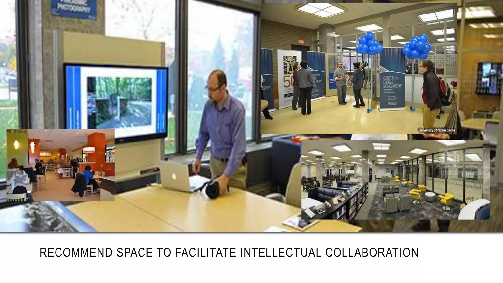 RECOMMEND SPACE TO FACILITATE INTELLECTUAL COLLABORATION 
 