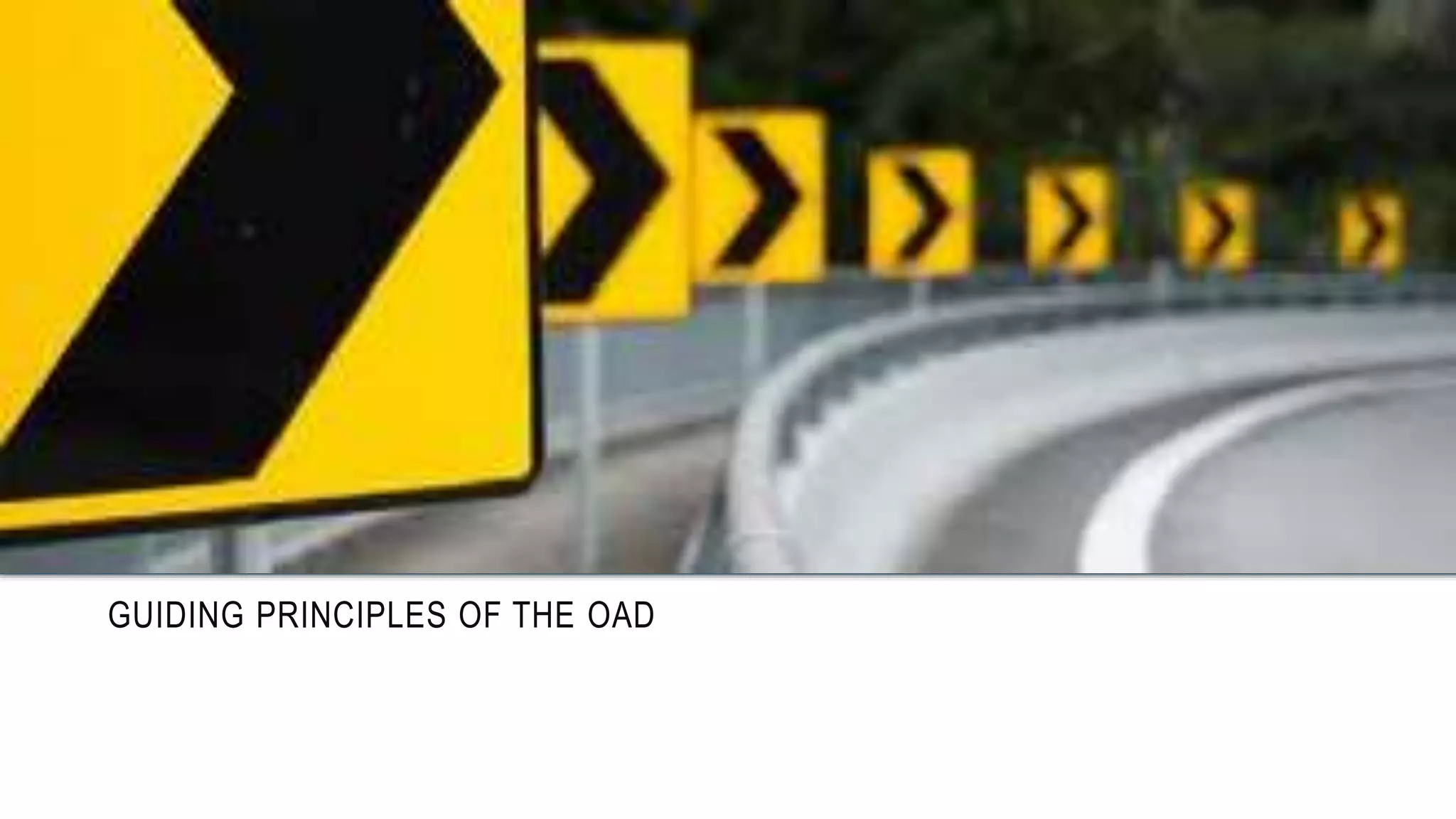 GUIDING PRINCIPLES OF THE OAD 
 