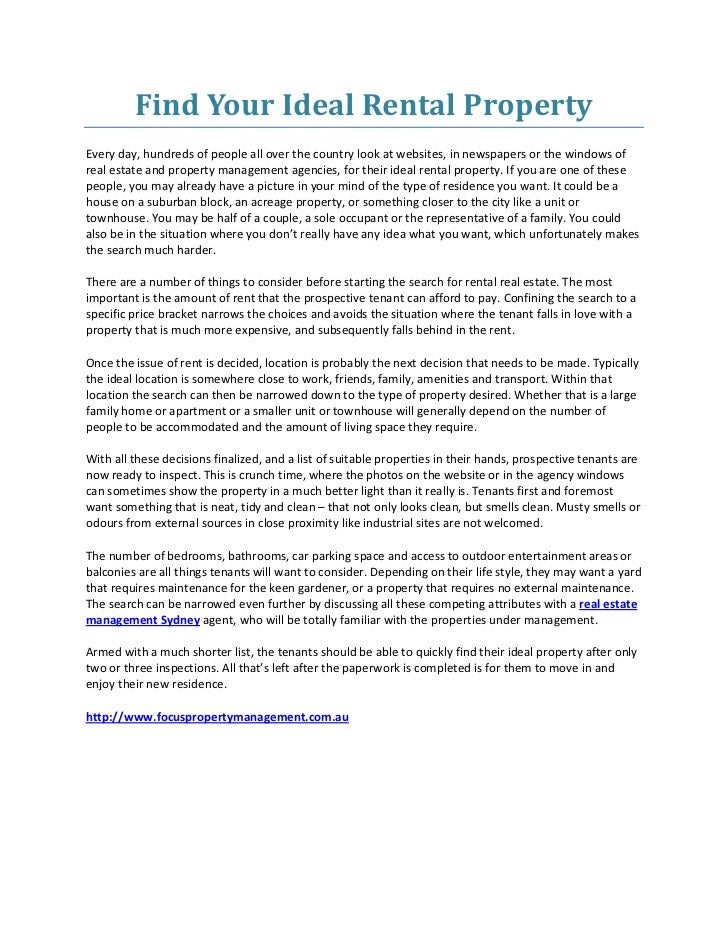 Find Your Ideal Rental Property