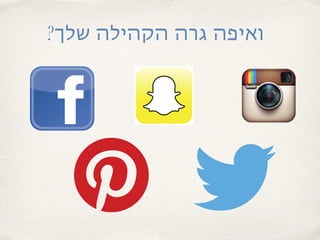 ?‫שלך‬ ‫הקהילה‬ ‫גרה‬ ‫ואיפהĬ
 