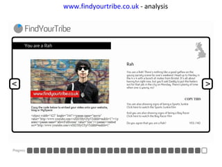 www.findyourtribe.co. uk  - analysis 