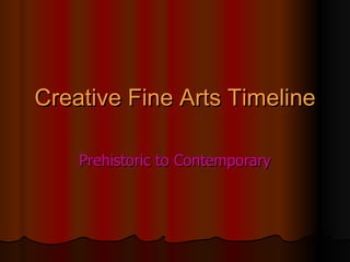 Creative Fine Arts Timeline Prehistoric to Contemporary 