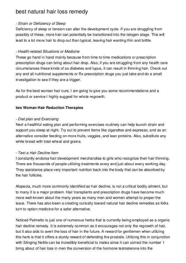 Best Natural Hair Loss Remedy