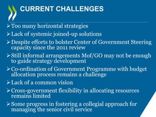 CURRENT CHALLENGES
Too many horizontal strategies
Lack of systemic joined-up solutions
Despite efforts to bolster Cente...