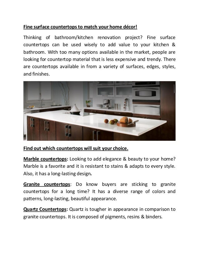 Fine Surface Countertops To Match Your Home Decor Montgranite