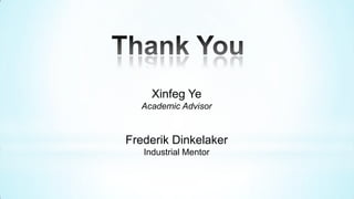 Xinfeg Ye
  Academic Advisor


Frederik Dinkelaker
   Industrial Mentor
 