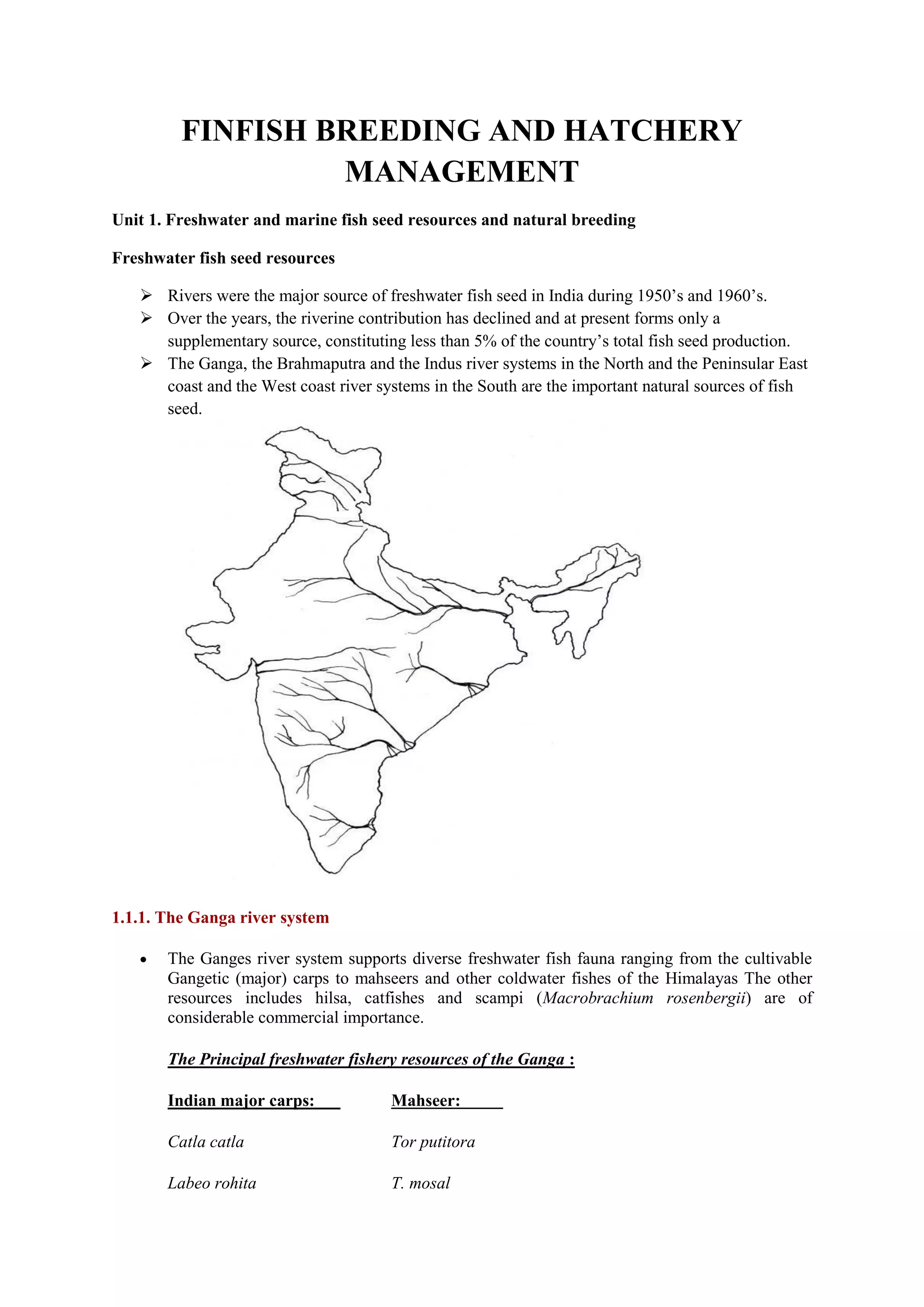 Finfish breeding and hatchery management pdf PDF