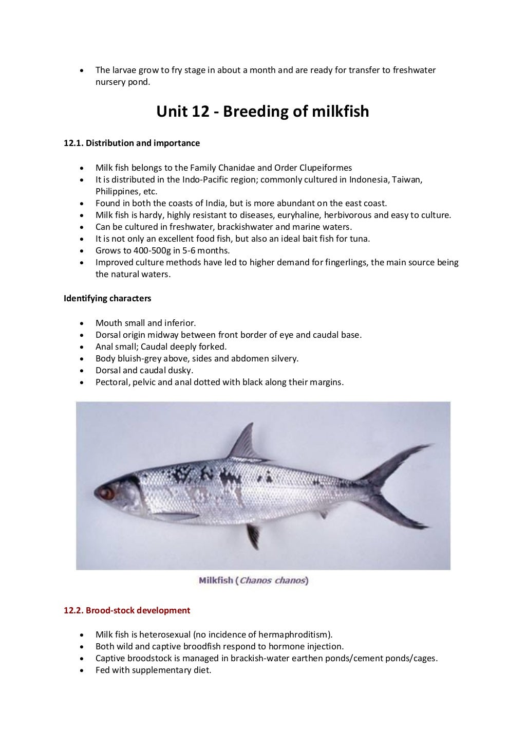 Finfish breeding and hatchery management pdf