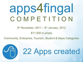 Apps4Fingal




              http://data.fingal.ie/apps4fingal
 