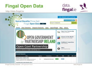 Fingal County Council data.fingal.ie
Dublinked
http://dublinked.ie
@fingalopendata
 