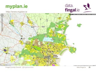 Fingal County Council data.fingal.ie
FixYourStreet
@fingalopendata
http://www.fixyourstreet.ie
 