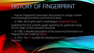 Nehemiah Ridges Finger Print Sensor | PPTX