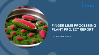 FINGER LIME PROCESSING
PLANT PROJECT REPORT
SOURCE: IMARC GROUP
 