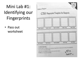 CSI'/ Forensics Fingerprint Identification