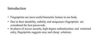 Fingerprint recognition presentation | PPTX