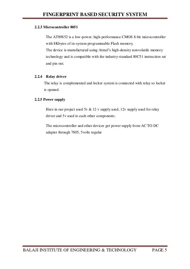 Fingerprint Base Security System