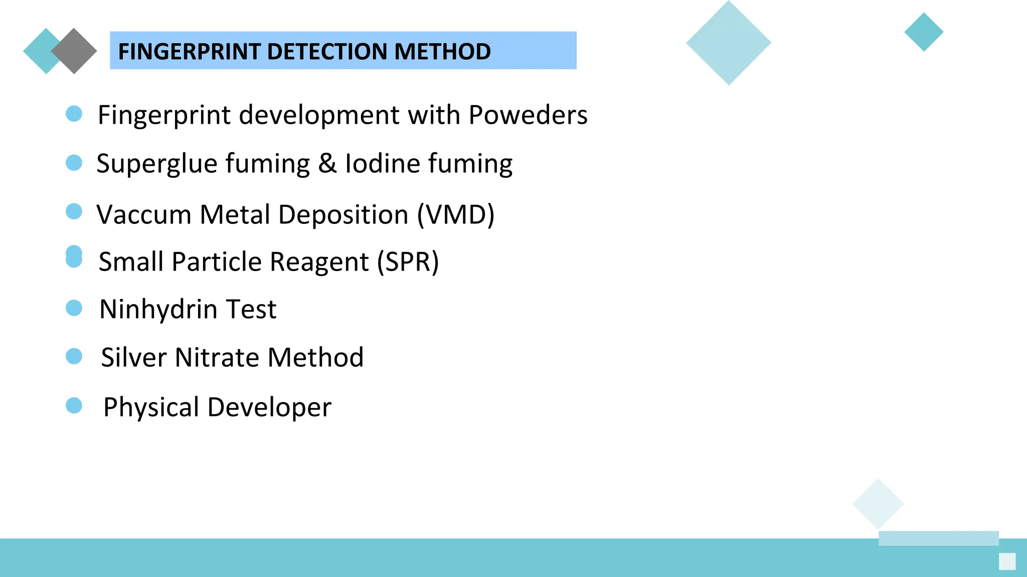Fingerprint development methods Presentation.pptx | Chemistry | Science