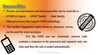 Fingerprint & GSM based ATM Access Security System | PPTX