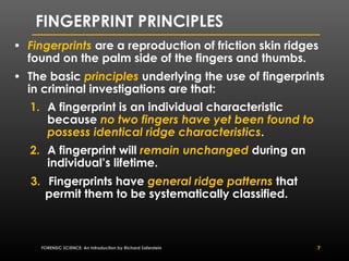 Fingerprint Introduction Comprehensive Forensic Science Guide to Fingerprinting Principles and ...