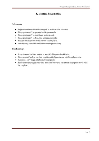 Fingerprint recognition using minutiae based feature | PDF
