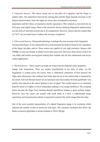 Fingerprint recognition using minutiae based feature | PDF