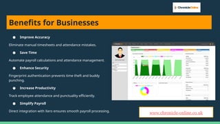 Fingerprint Time Clock Xero Integration for Smart Payroll Management | PPTX