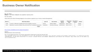 © 2015 SAP SE or an SAP affiliate company. All rights reserved. 26
Business Owner Notification
 