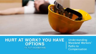 HURT AT WORK? YOU HAVE
OPTIONS
Understanding
Maryland Workers’
Paths to
Compensation
 