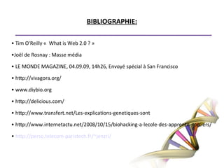 Il s'agit donc d'une lutte entre une dynamique d'information, d'échange, de progrès, et une dimension commerciale qui engage la formation d'une multitude de marchés, parfois illégaux. Aujourd’hui, seuls les individus ont le pouvoir de déterminer l’avenir de ces pratiques qui contribue à fonder une nouvelle perception de « l’ordre social ». Ainsi, la dimension politique apporte sans nul doute une modification aux fondements premiers des pratiques biotechnologique et de sa condition déontologique.