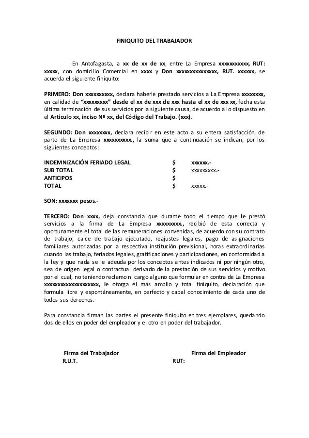 Carta De Renuncia Modelo Chile - w Carta De